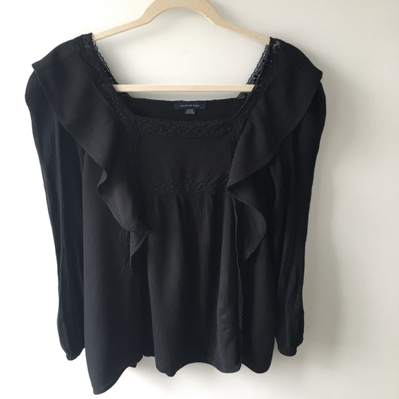 American Eagle Ruffle Peasant Top - Picture 1 of 4